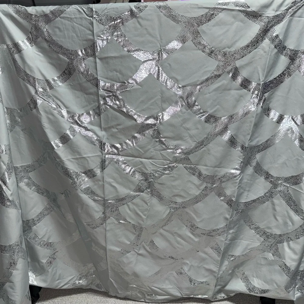Silver and Gray Patterned shower curtain